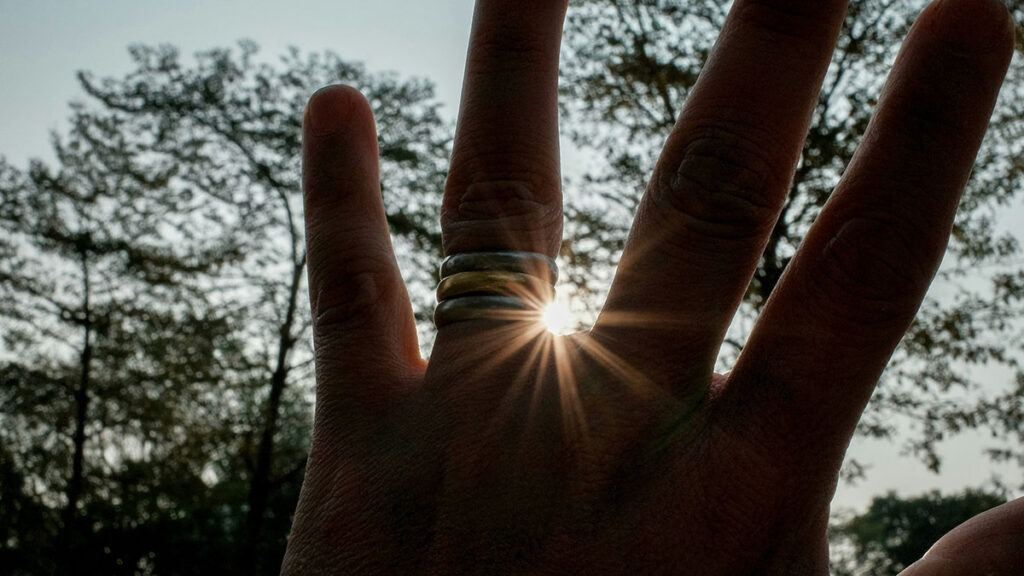 재물운 손금 태양선 – 약지 아래 세로선이 선명한 손바닥 이미지