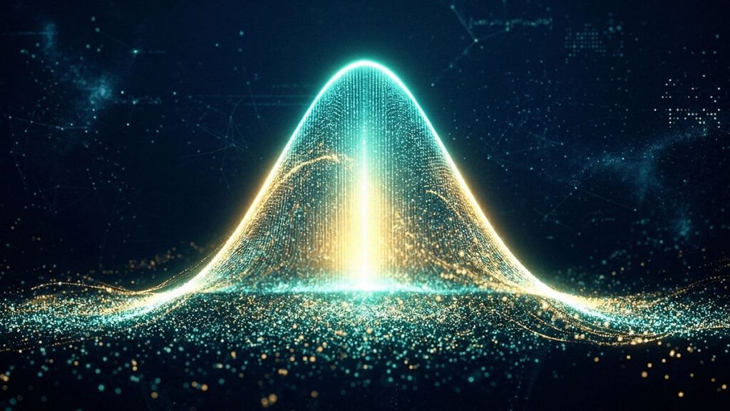 AI 로또 시뮬레이션 – 100만 번의 가상 추첨 데이터를 시각화한 확률 곡선 이미지