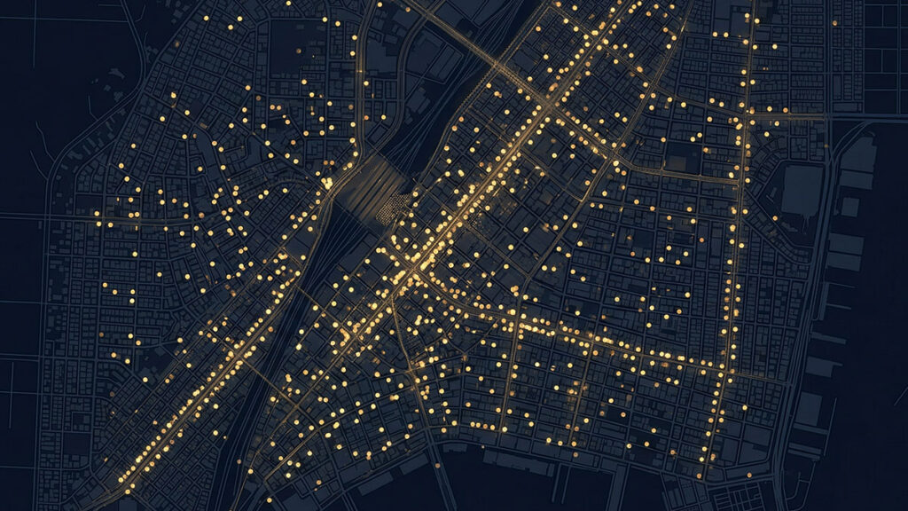 로또 명당의 비밀 AI 분석 – 전국 판매점 당첨 효율을 분석한 지도 데이터 시각화 이미지