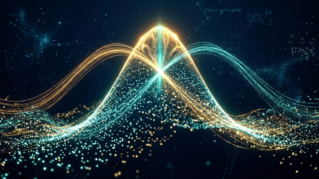 AI 행운 날짜 예측 확률 윈도우 – 개인 기운과 외부 에너지가 교차하는 임계점을 표현한 그래프 이미지