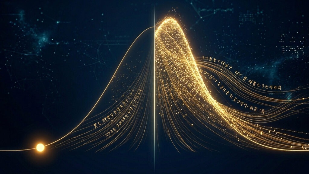 로또 번호 합계 분석 조합 밀도 – 극단값과 중앙값의 조합 수 차이를 시각화한 이미지