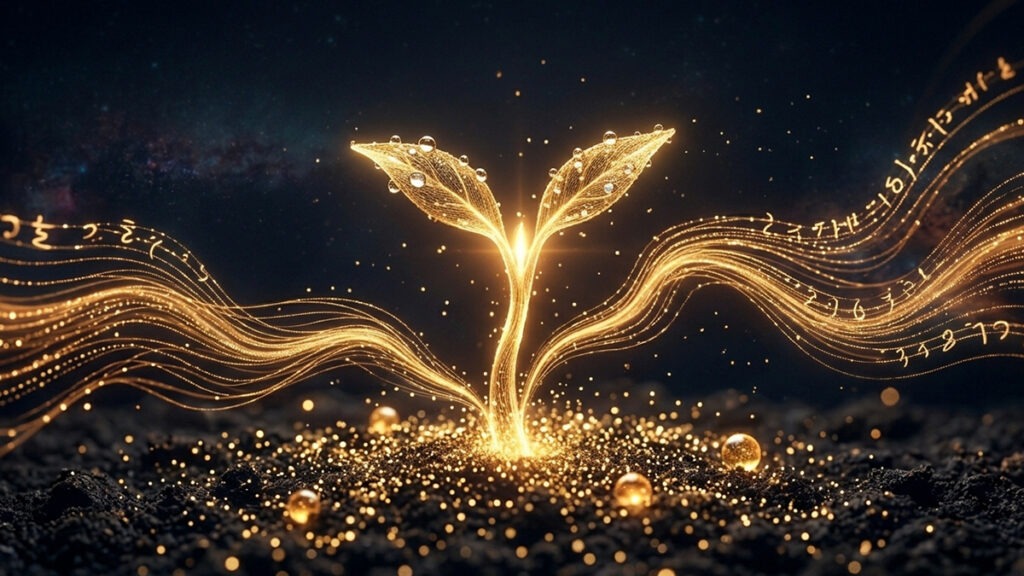 사주 로또 당첨운 징조 – 작은 행운이 싹트는 전조 현상을 표현한 새싹 이미지