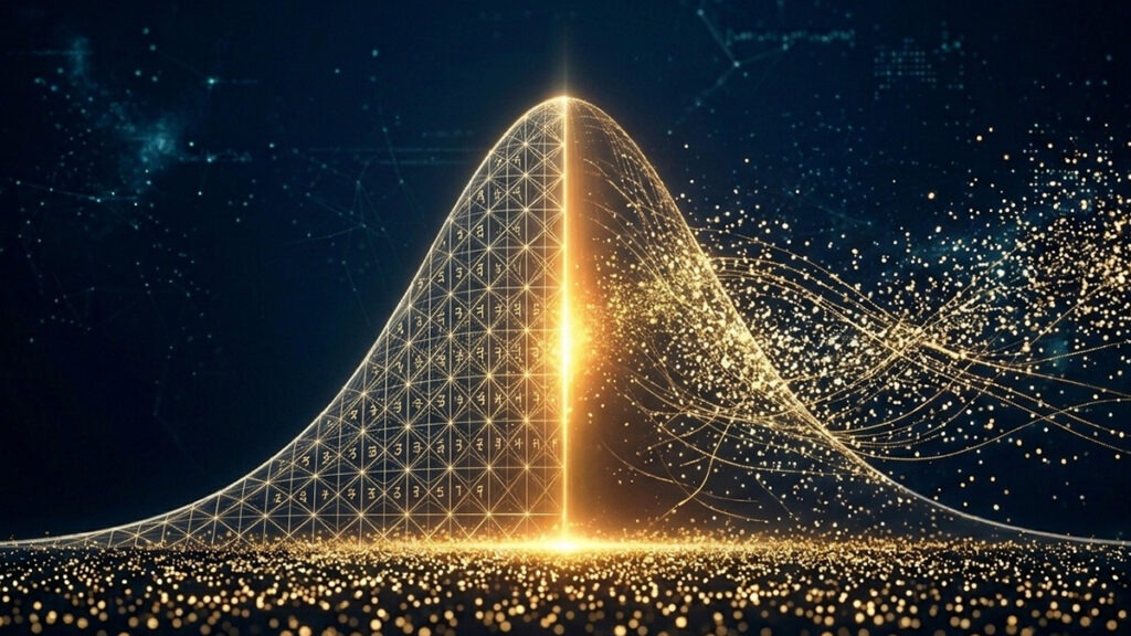 로또 당첨 패턴 분석 엔트로피 – 규칙적 패턴에서 자연스러운 분산 패턴으로의 변화를 표현한 이미지