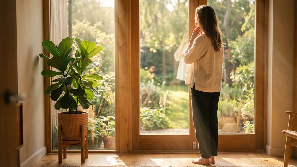 행운을 부르는 목소리 관리 – 아침 햇살 속 목소리를 가꾸는 개운 습관을 표현한 이미지