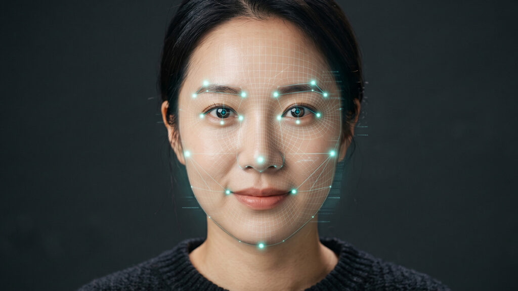 AI 관상 분석 – 얼굴 랜드마크 포인트를 분석하는 AI 관상 기술 개념 이미지