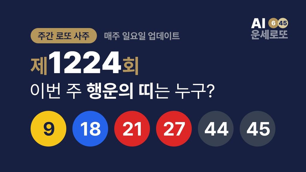 [주간 로또 사주] 제1224회 – 이번 주 행운의 띠는 누구? (매주 일요일)