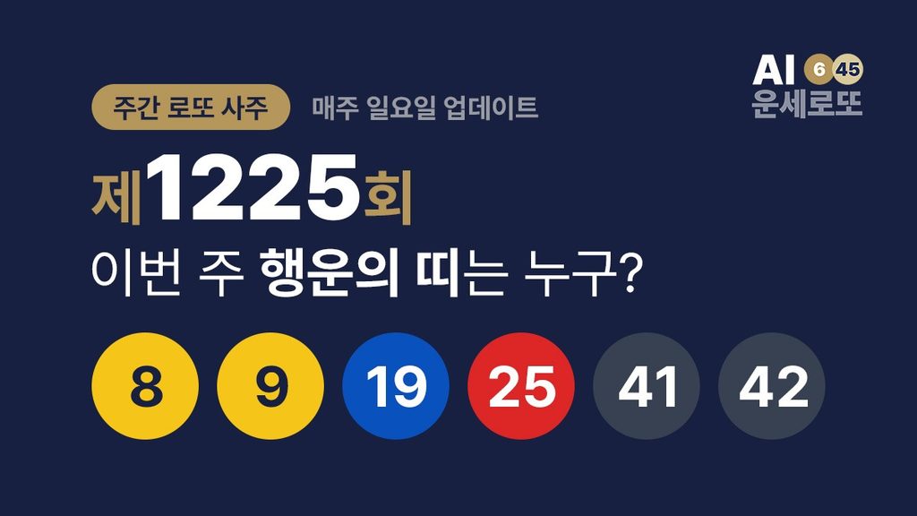 [주간 로또 사주] 제1225회 – 이번 주 행운의 띠는 누구? (매주 일요일)