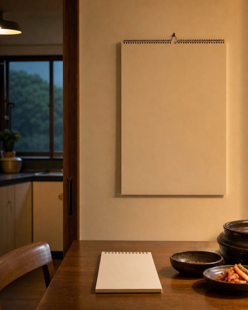 로또 추첨 방송 – 달력과 메모지
