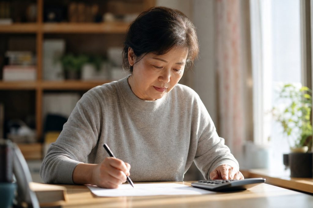 로또 1등 당첨 번호 – 집에서 번호를 메모하는 여성