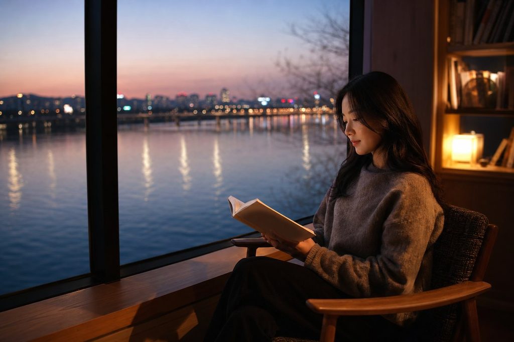 사주 행운 장소 – 북쪽 강변 도서관 풍경