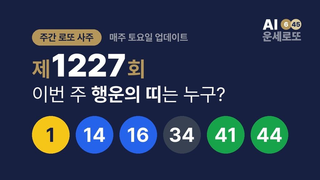 [주간 로또 사주] 제1227회 – 이번 주 행운의 띠는 누구?