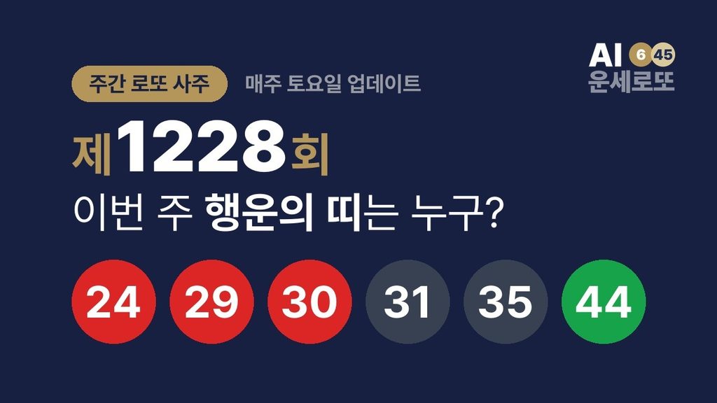 [주간 로또 사주] 제1228회 – 이번 주 행운의 띠는 누구?