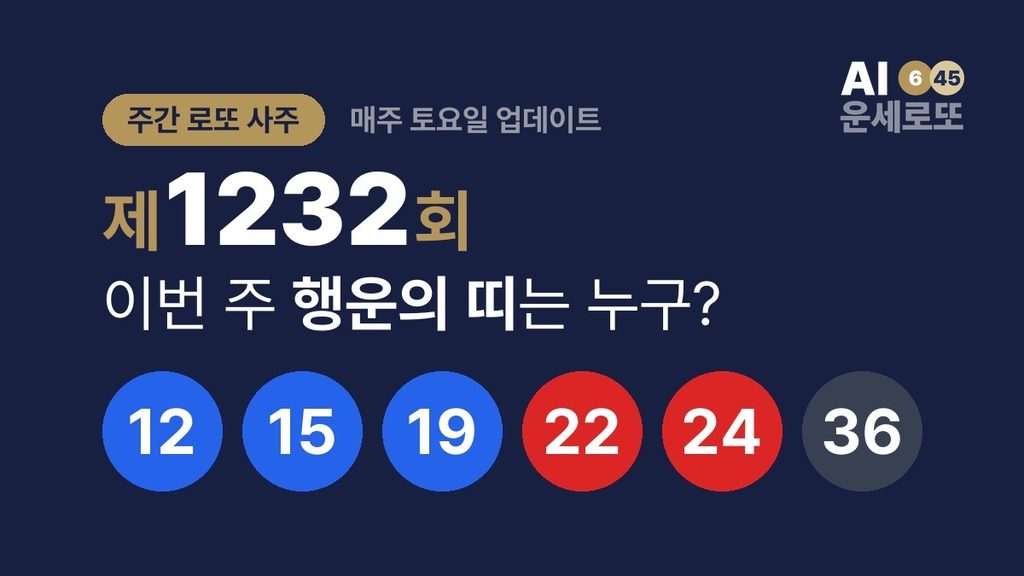 [주간 로또 사주] 제1232회 – 이번 주 행운의 띠는 누구?