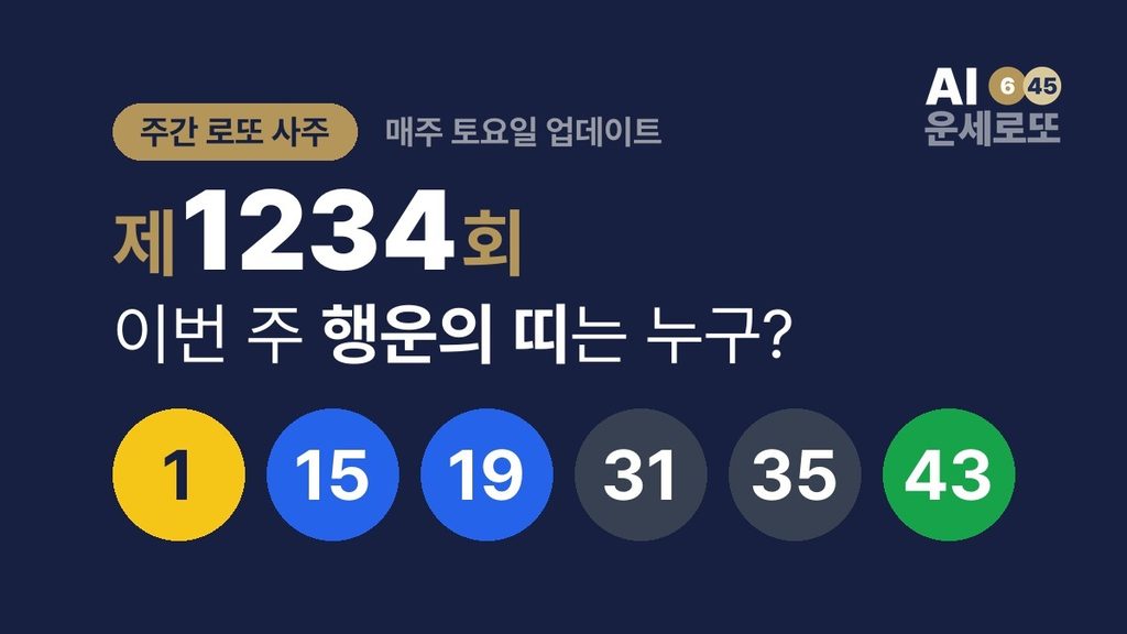 [주간 로또 사주] 제1234회 – 이번 주 행운의 띠는 누구?